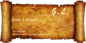 Gan Lajos névjegykártya